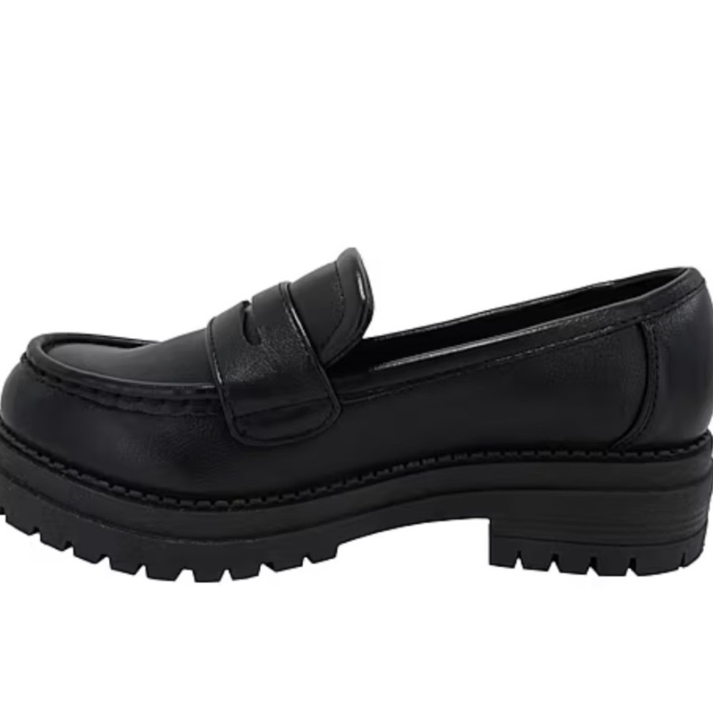 Pop Vintage Y2K Henson Moc Closed Toe Black Leather Loafers Women's Size 7.5